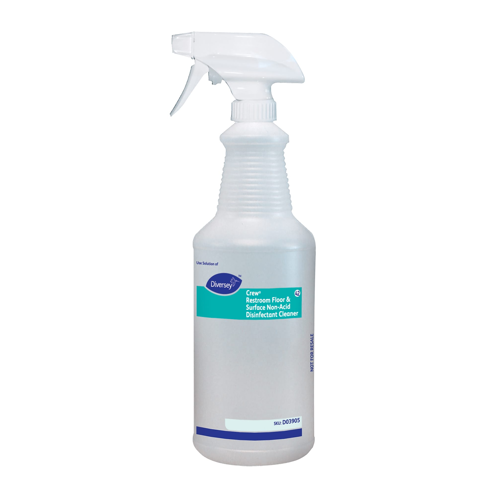 Diversey Silk Screen Crew Restroom Floor & Surface Non-Acid Disinfectant Cleaner Bottle, 32 oz. (D03905)