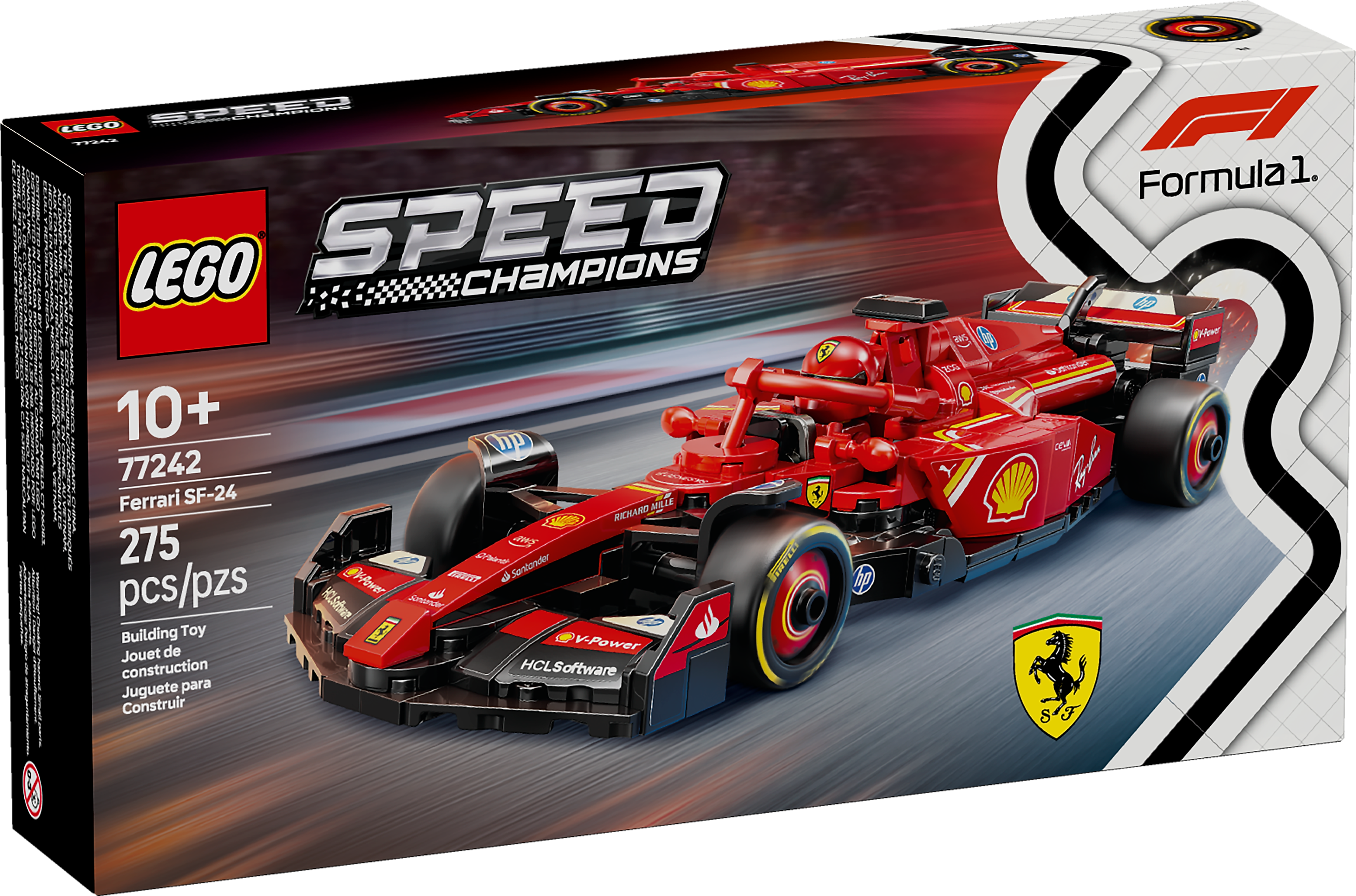 LEGO Speed Champions Ferrari SF-24 F1 Race Car, 275 Pieces (77242)