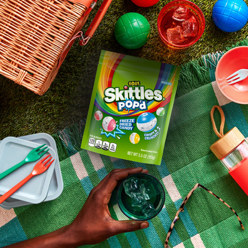 SKITTLES POP'd Sour Freeze Dried Candy, Assorted Flavors, 5.5 oz. (471767)