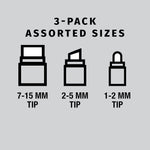 Excello Global Products Washable Chalk Markers, Assorted Tips, White, 3/Pack (EGP-HD-0511-S)