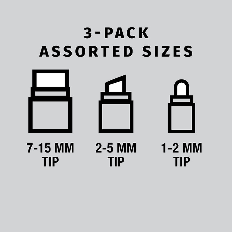 Excello Global Products Washable Chalk Markers, Assorted Tips, White, 3/Pack (EGP-HD-0511-S)