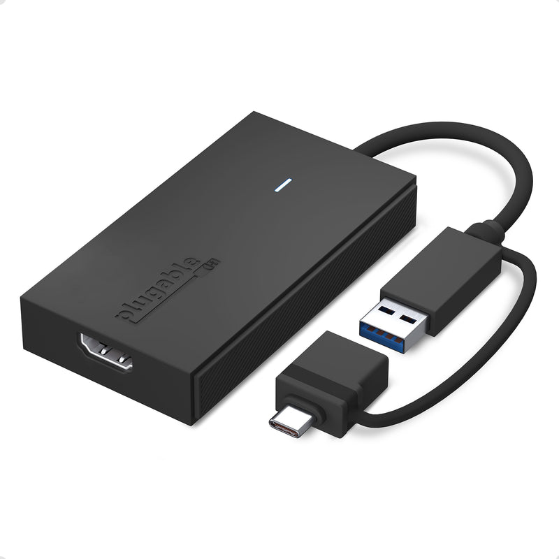 Plugable USB 3.0/USB-C to HDMI Adapter, Black (UGA-HDMI-S)
