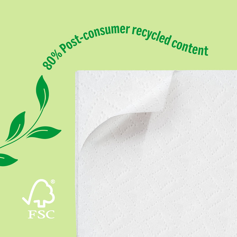 Perk™ Eco Recycled Lunch Napkin, 1-ply, White, 400 Napkins/Pack (CW20179)