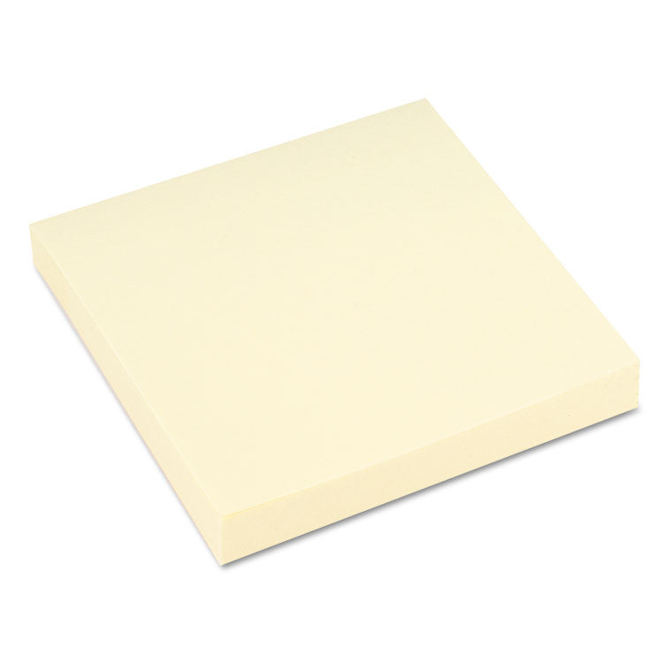 Recycled Self-Stick Note Pads, 3" x 3", Yellow, 100 Sheets/Pad, 18 Pads/Pack