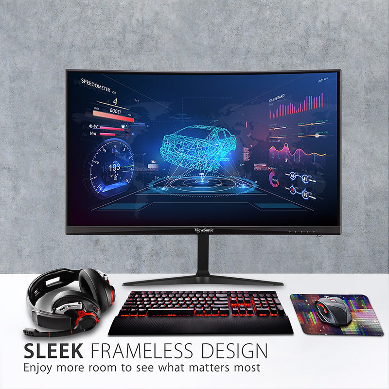 ViewSonic 24" Curved 165Hz LED Gaming Monitor, Black (VX2418C)