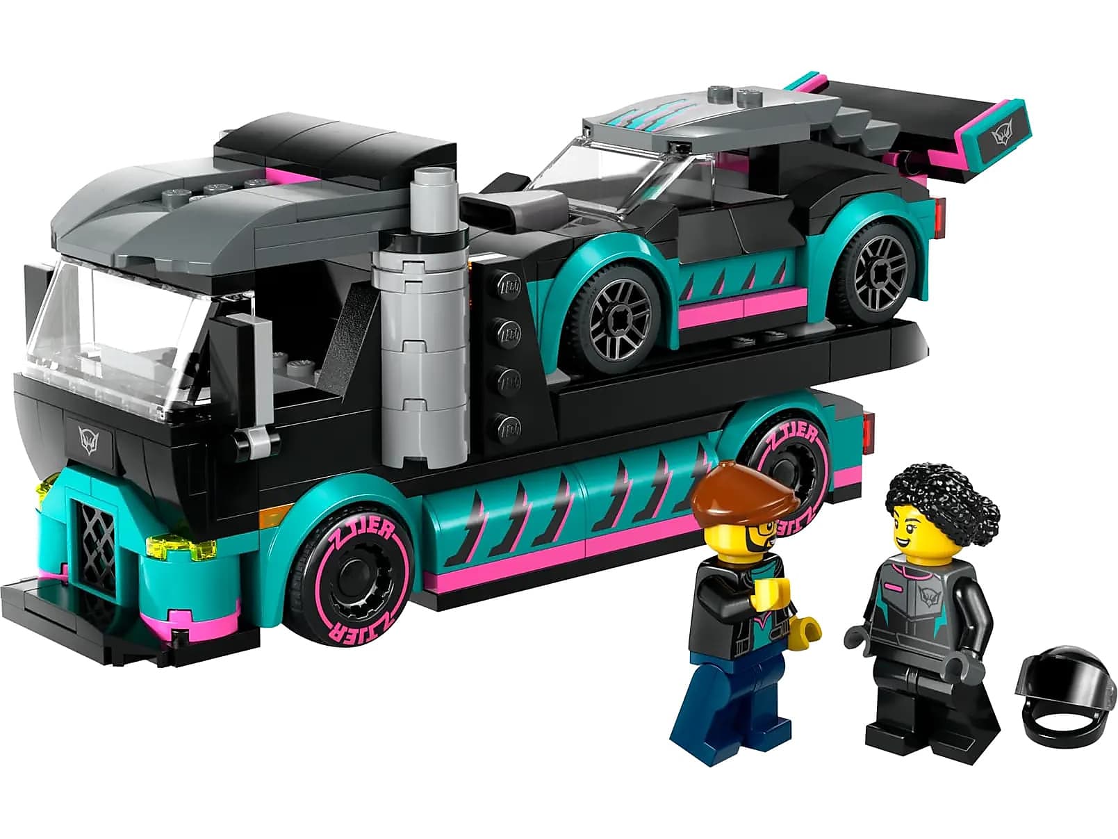LEGO City Race Car and Car Carrier Truck, 328 Pieces (60406)
