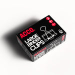 ACCO Large Binder Clips, 1.06" Capacity, Black, 12 Clips/Pack (72100)