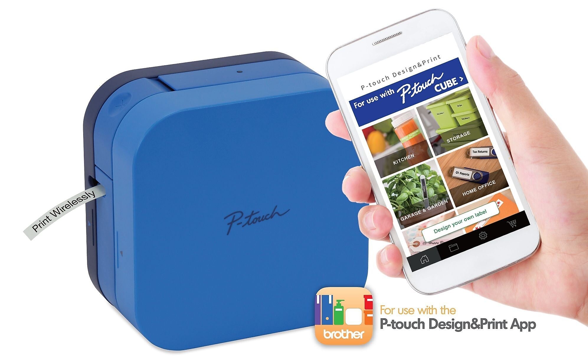 Brother P-Touch PT-P300BT Cube Desktop Label Printer (PTP300BTBU)