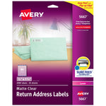Avery Easy Peel Laser Return Address Labels, 1/2" x 1-3/4", Clear, 2,000 Labels/Pack (5667)