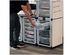 Luxor Mobile 6-Section Modular Classroom Storage Cabinet, 28.75"H x 18.2"D, White (MBS-STR-21-6L)