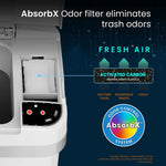 halo Stainless Steel Rectangular Sensor Trash Can with AbsorbX Odor Control System and Fragrance, White, 4 Gal. (SC04SW)