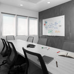 TRU RED™ Magnetic Porcelain Dry Erase Board, Gunmetal Frame, 6' x 4' (TR61187)