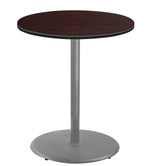 NPS CT Series 36" Round 42" Height Cafe Table, Round Base, Grey Frame/Mahogany Top (CTG13636RBPBTMMY)