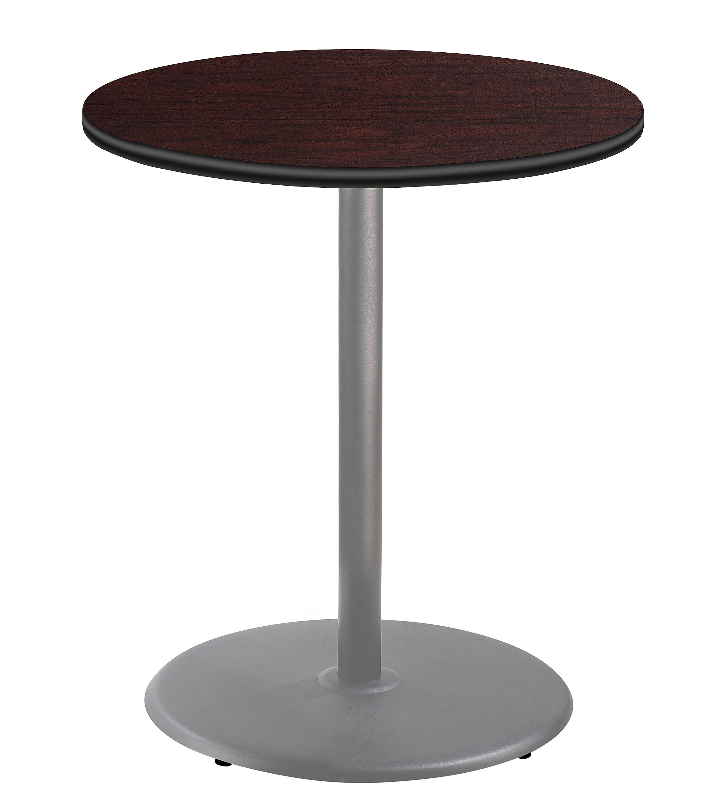 NPS CT Series 36" Round 42" Height Cafe Table, Round Base, Grey Frame/Mahogany Top (CTG13636RBPBTMMY)