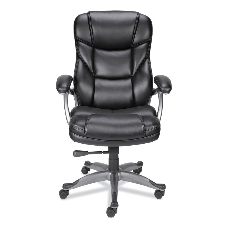 Alera Birns Series Fixed Arm Leather Task Chair, Black (ALEBN41B19)