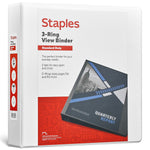 Staples 2" 3-Ring View Binder, D-Ring, White (55411/26444)