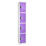 AdirOffice 72"H 4-Tier Purple Storage Locker (ADI629-204-PUR-DL)