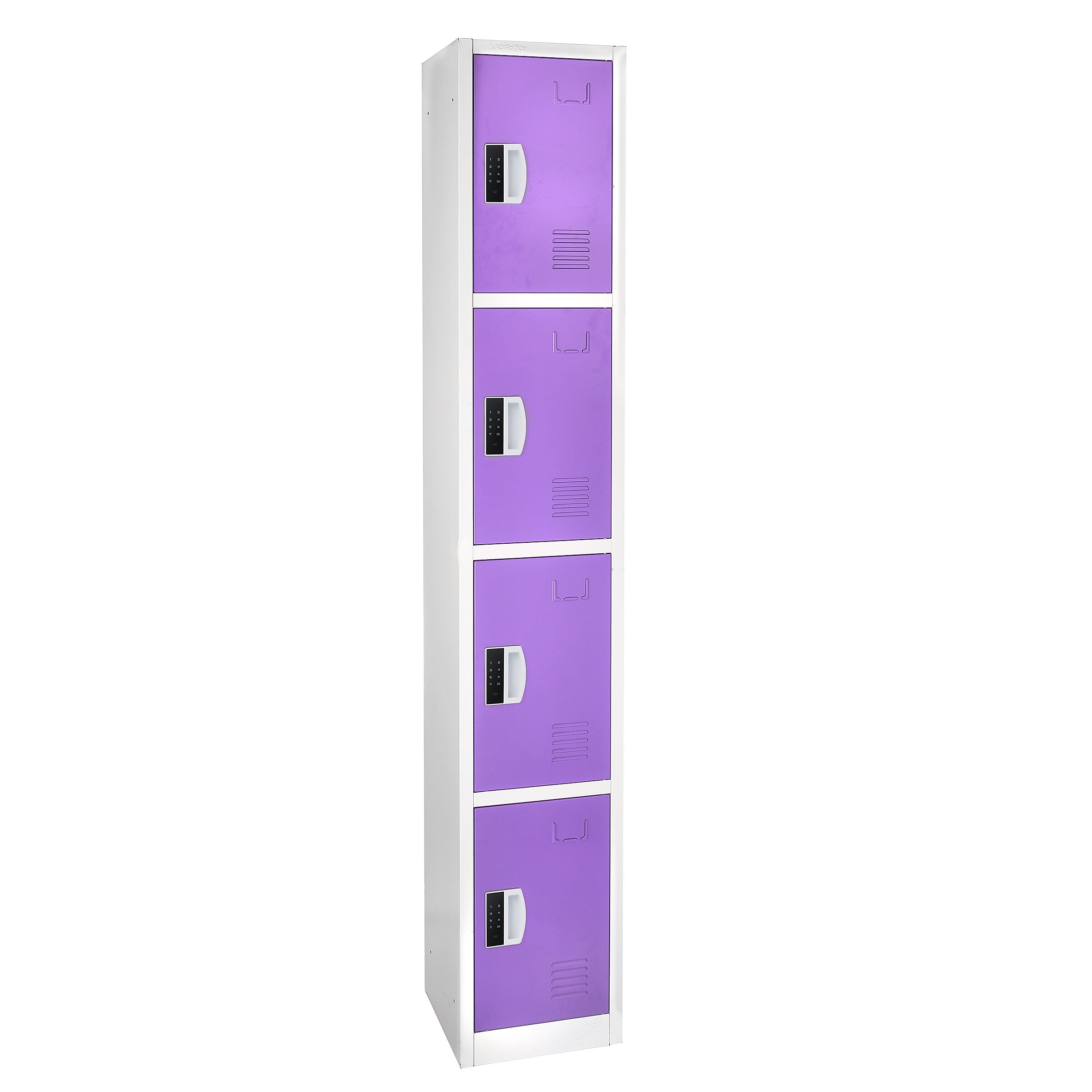 AdirOffice 72"H 4-Tier Purple Storage Locker (ADI629-204-PUR-DL)