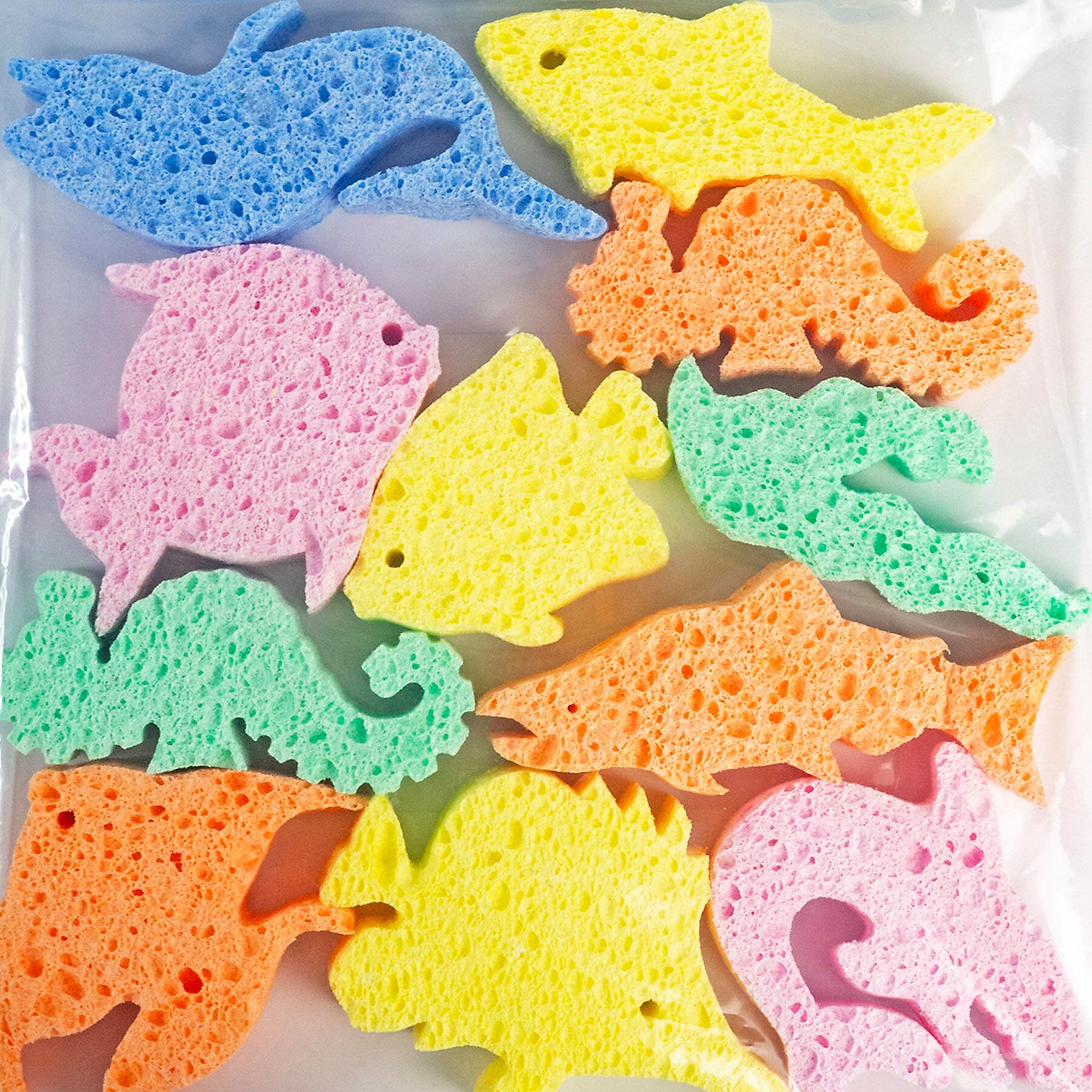 Captain Creative Super Sponges Sea Life Pack, 1", Assorted Colors, 8/Set (APISS18005)