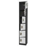 AdirOffice 72" 6-Tier Black and White Storage Locker, 4/Pack (ADI629-206-B-W-PKG-4)