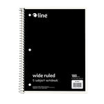 C-Line 5-Subject Subject Notebooks, Wide Ruled, 180 Sheets, Assorted Colors, 3/Bundle (CLI22051-3)