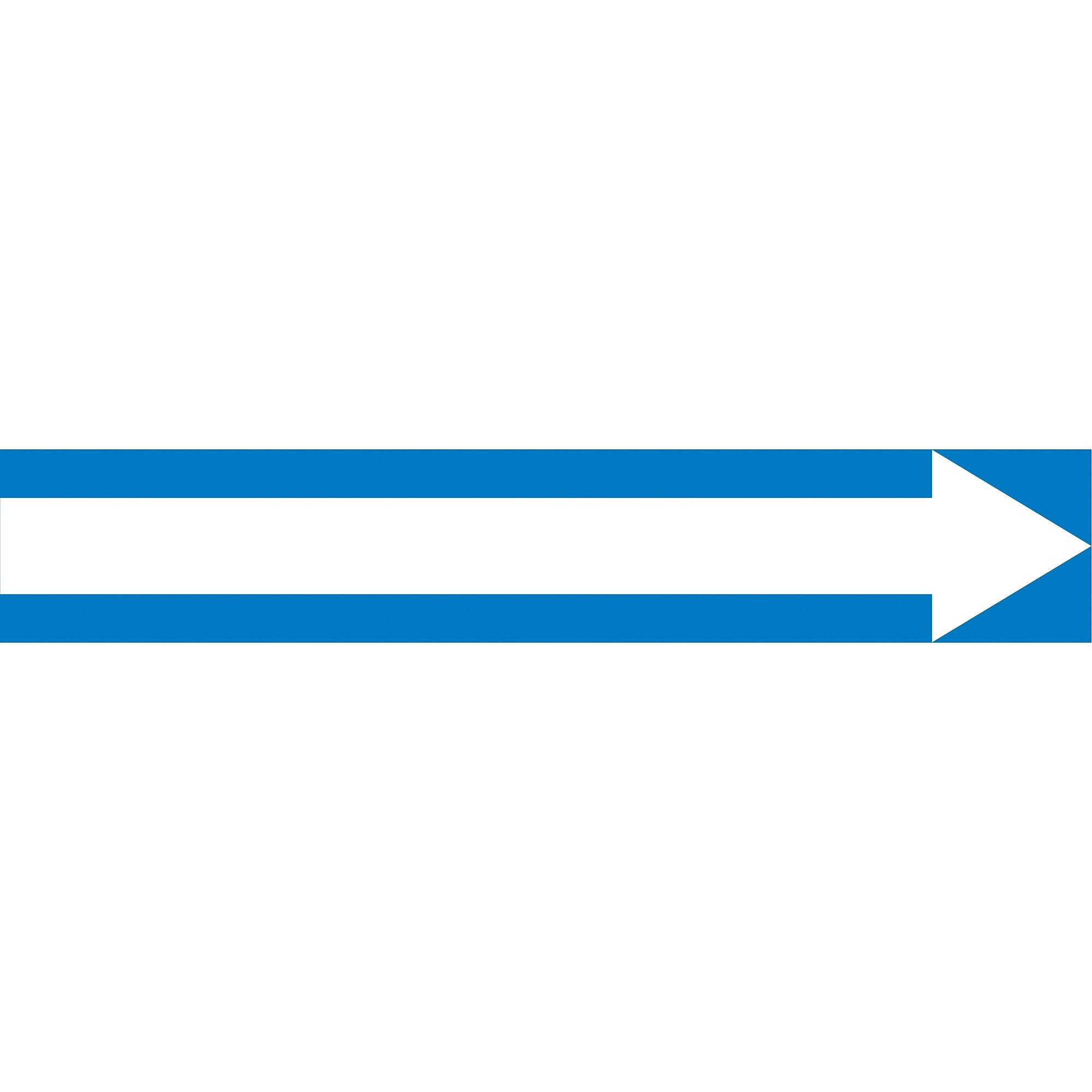 ACCUFORM SIGNS® Self-Stick Pipe Marker, (ARROW-LONG), 1-1/2" to 2", White/Blue, Each