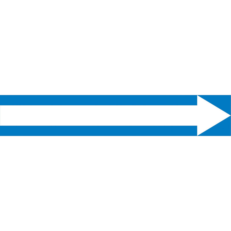 ACCUFORM SIGNS® Self-Stick Pipe Marker, (ARROW-LONG), 1-1/2" to 2", White/Blue, Each
