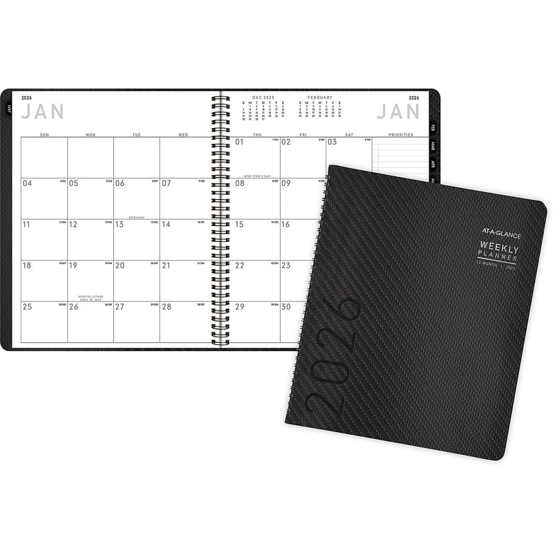 2026 AT-A-GLANCE Contemporary 9" x 11" Monthly Planner, Faux Leather Cover, Charcoal (70-260X-45-26)