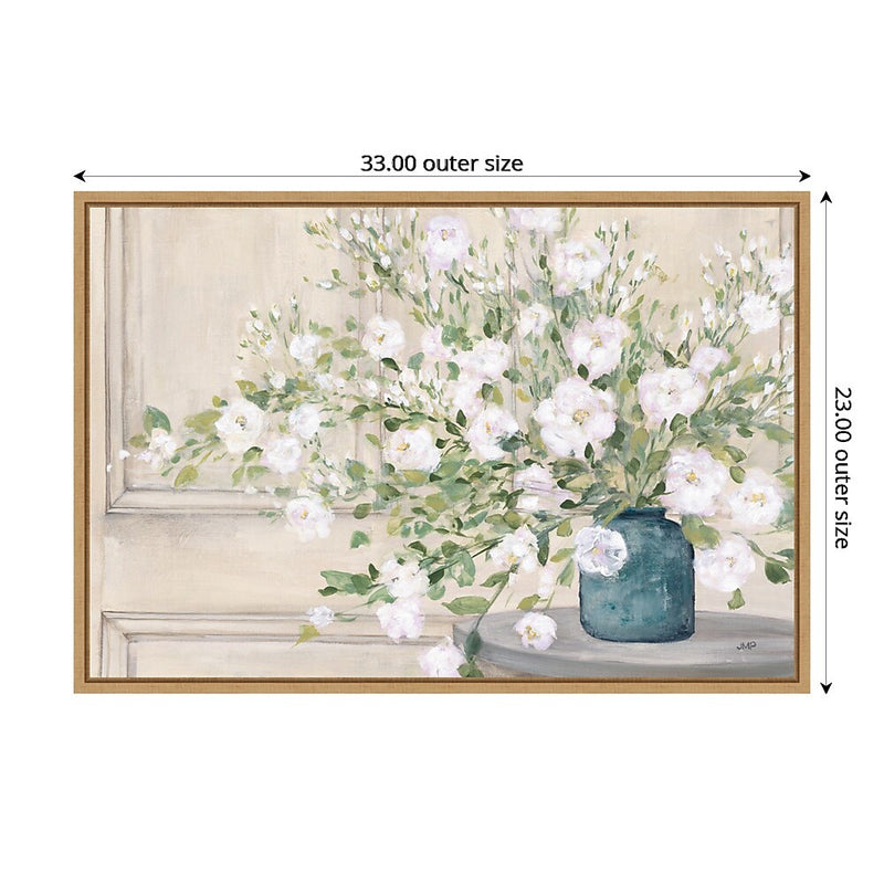 Amanti Art White Bouquet by Julia Purinton Framed Canvas Wall Art Print, 33" x 23" (A42675526803)