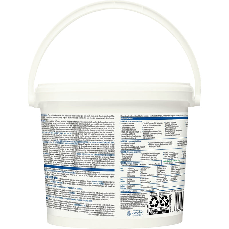 Clorox Healthcare Hydrogen Peroxide Cleaner Disinfectant Wipes, 185 Wipes/Bucket, 2/Carton (30826)