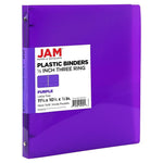 JAM Paper 1/2" 3-Ring Flexible Poly Binder, Purple (PB75237PU)