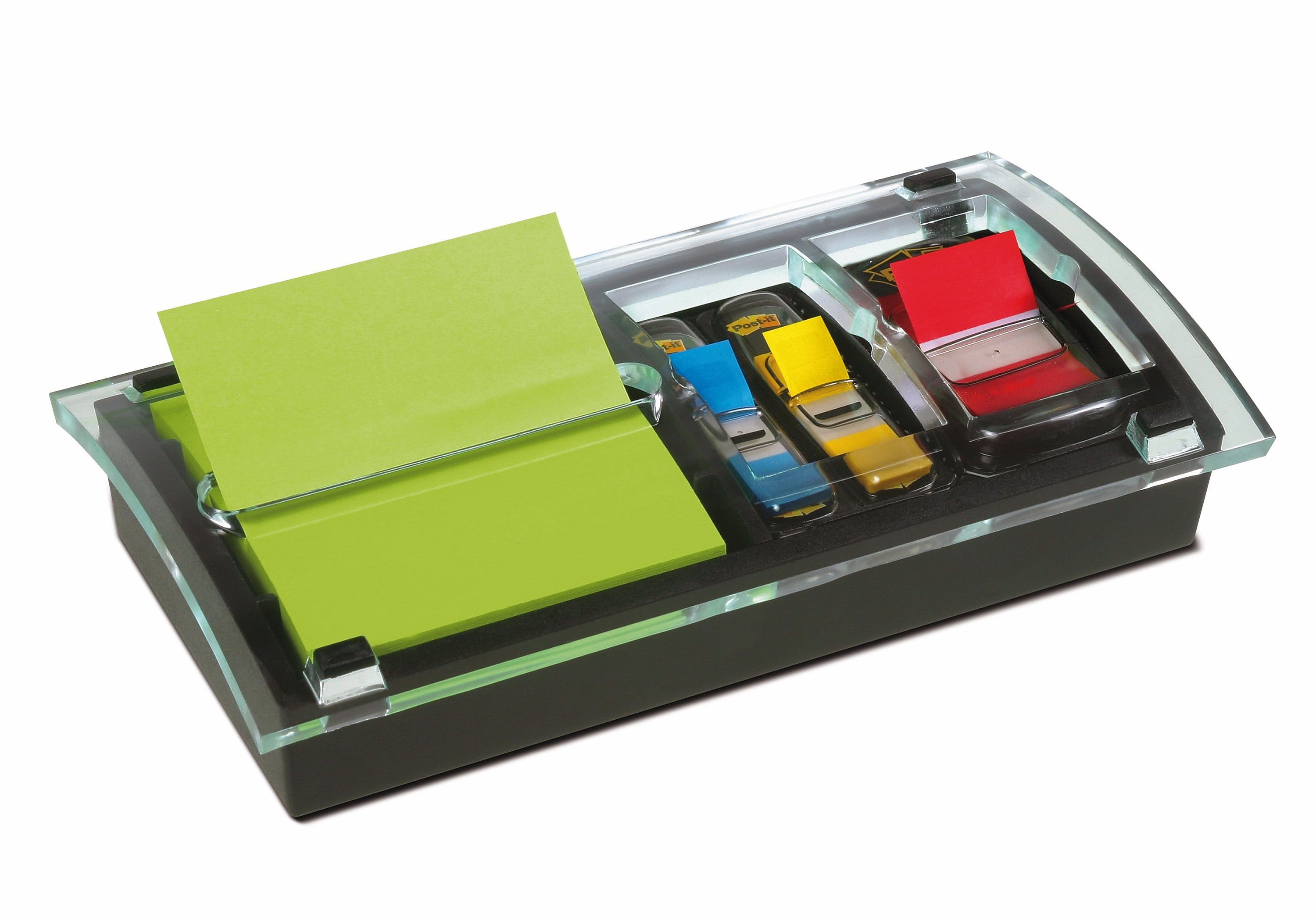 Post-it® Designer Pop-up Notes and Flag Dispenser for 1" and 1/2" Flags and 3" x 3" Notes, Black (DS100)