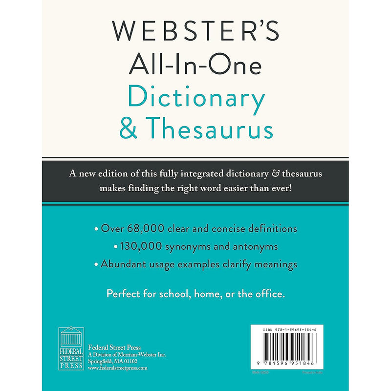 Federal Street Press Webster's All-in-One Dictionary & Thesaurus, Third Edition (FSP9781596951846)