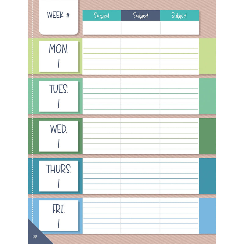 Carson Dellosa Education Crafty and Cool Undated Lesson Planner, 8" x 11", 128 Pages (CD-105056)