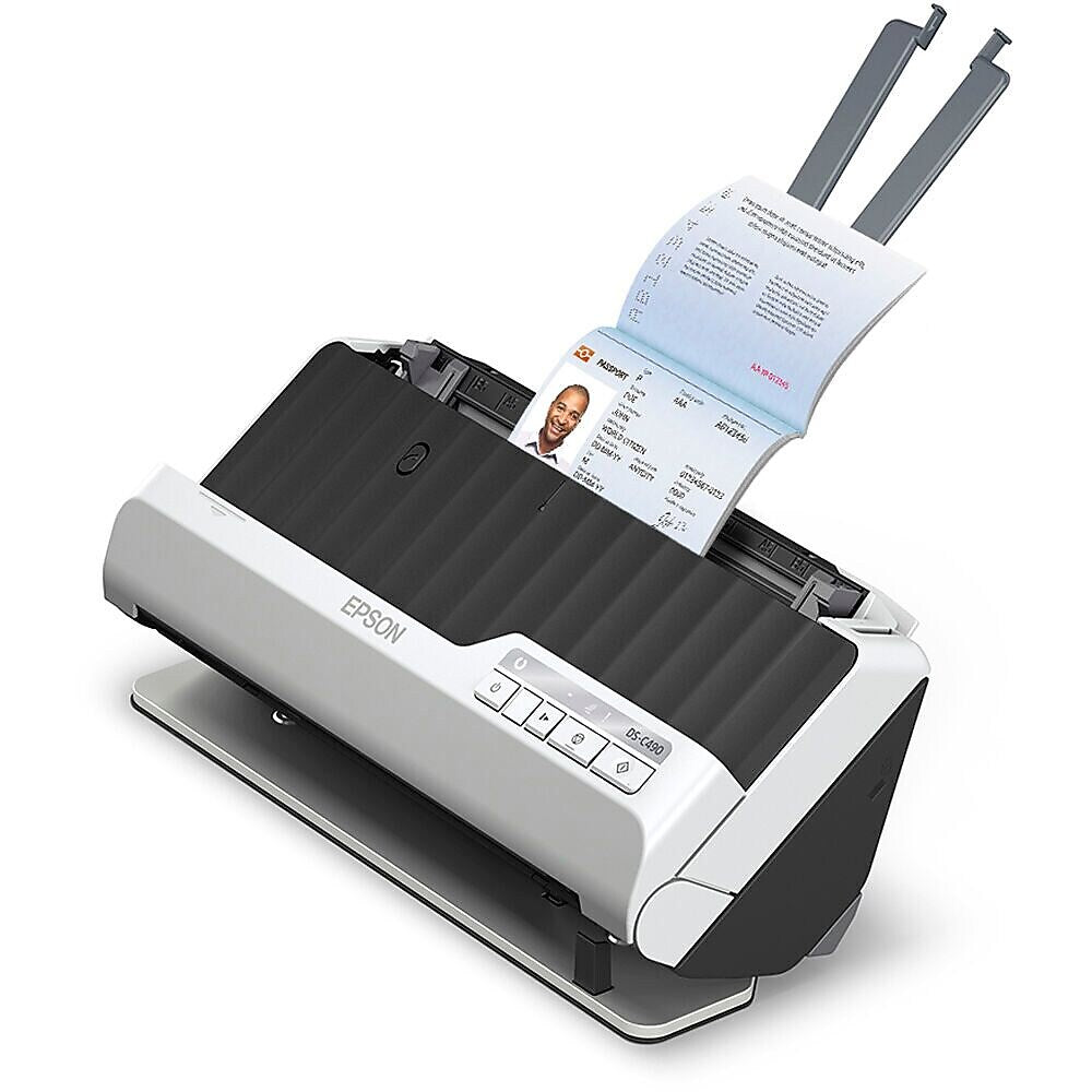 Epson DS-C490 Wireless Duplex Document Scanner, White/Black (B11B271201)