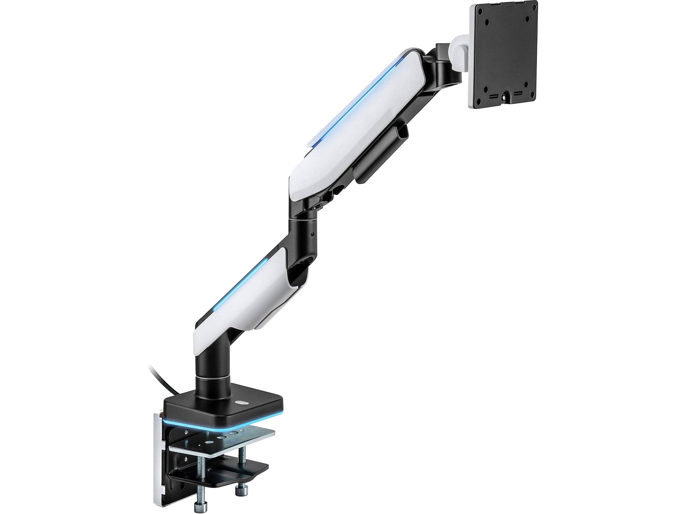 Mount-It! Adjustable Monitor Arm, Up to 49" Monitor, Grayish White/Matte Black (MI-4881)