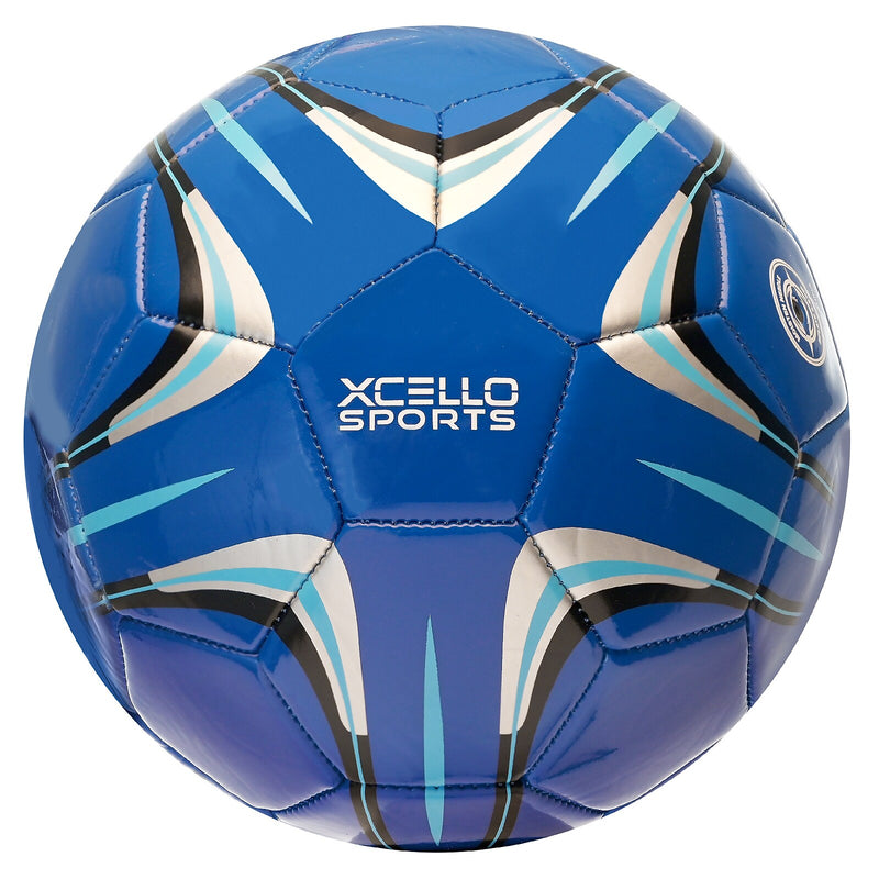 Xcello Sports Size 3 Soccer Balls with Pump, Blue/White, 2/Pack (SB-S3-2-ASST-5)
