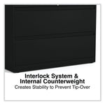 Alera® 2-Drawer 42"W Lateral File Cabinet, Black, Legal (ALELF4229BL)