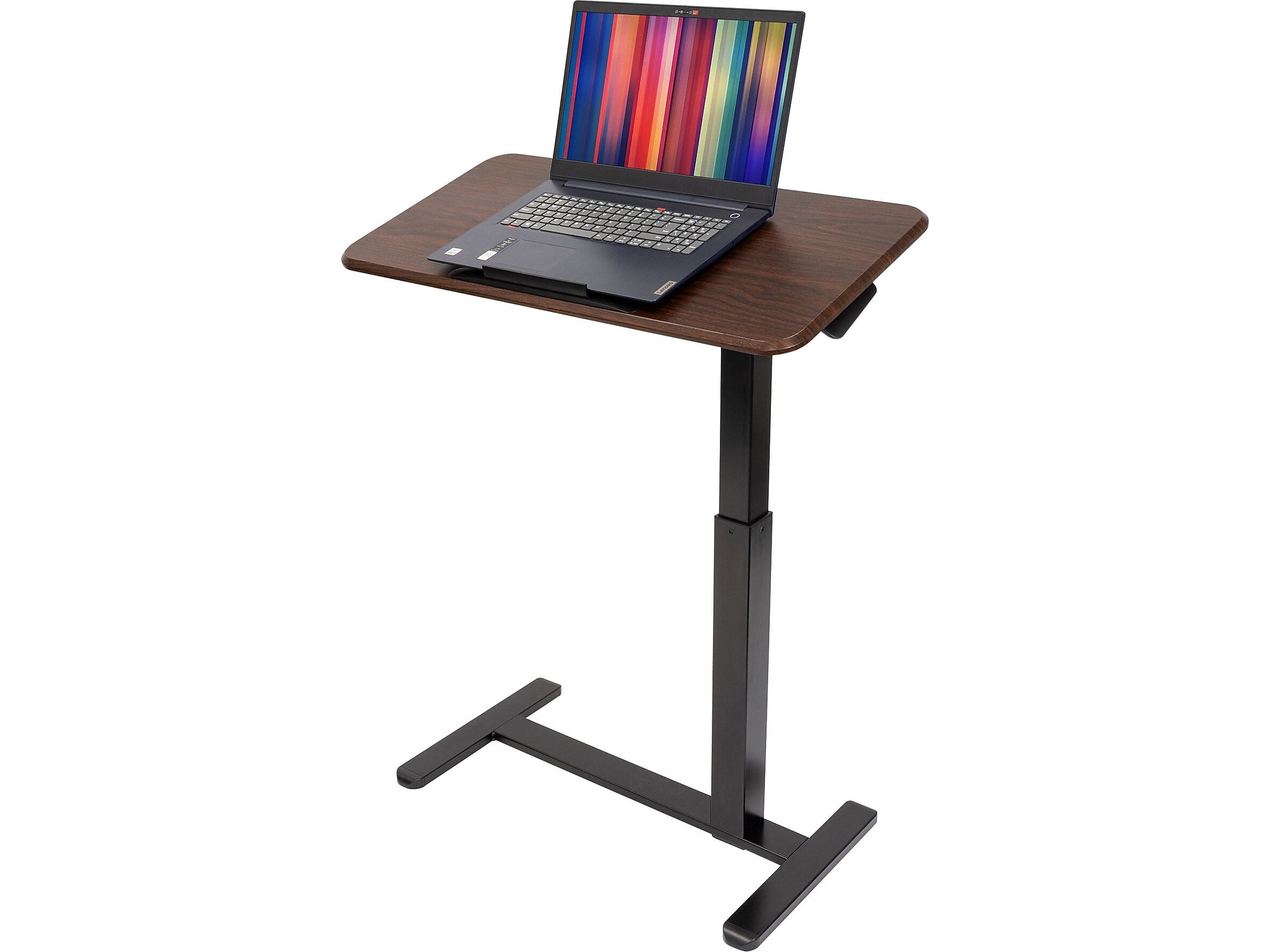 Mount-It! Height-Adjustable Overbed Desk with Tilt Tabletop, 27.2"-41.3"H, Brown/Black (MI-8045)