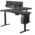 VersaDesk PowerLift 60"W Electric L-Shaped Adjustable Standing Desk, Black (PLLSD6060-BB-APP)