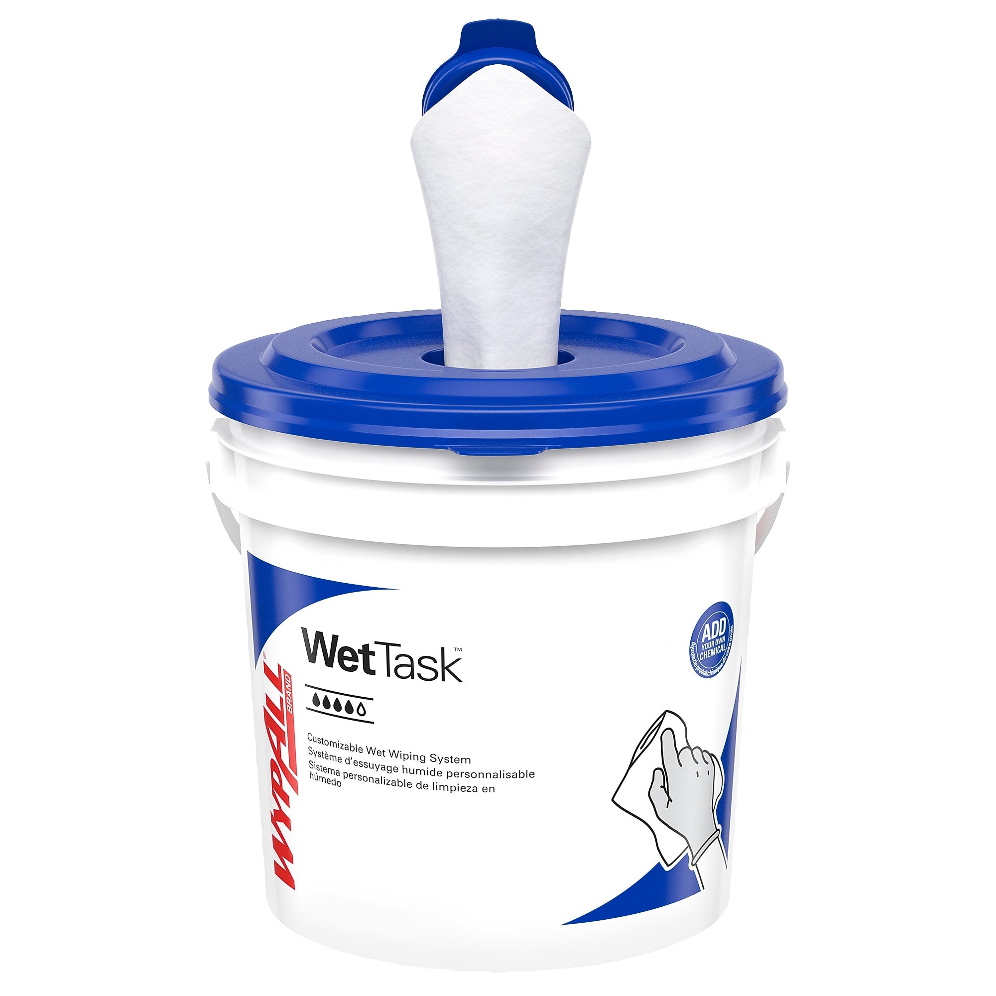 WypAll CriticalClean WetTask Fabric Cleaning Wipers, 12.5" x 12", White, 140 Sheets/Roll, 6/Carton (06411)