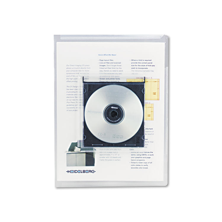 Transparent Deluxe Locking Project Files With Cd-Rom Holder, Letter Size, Clear, 25/pack