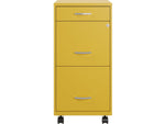 Space Solutions SOHO Organizer 3-Drawer Mobile Vertical File Cabinet, Letter Size, Lockable, Goldfinch (25284)
