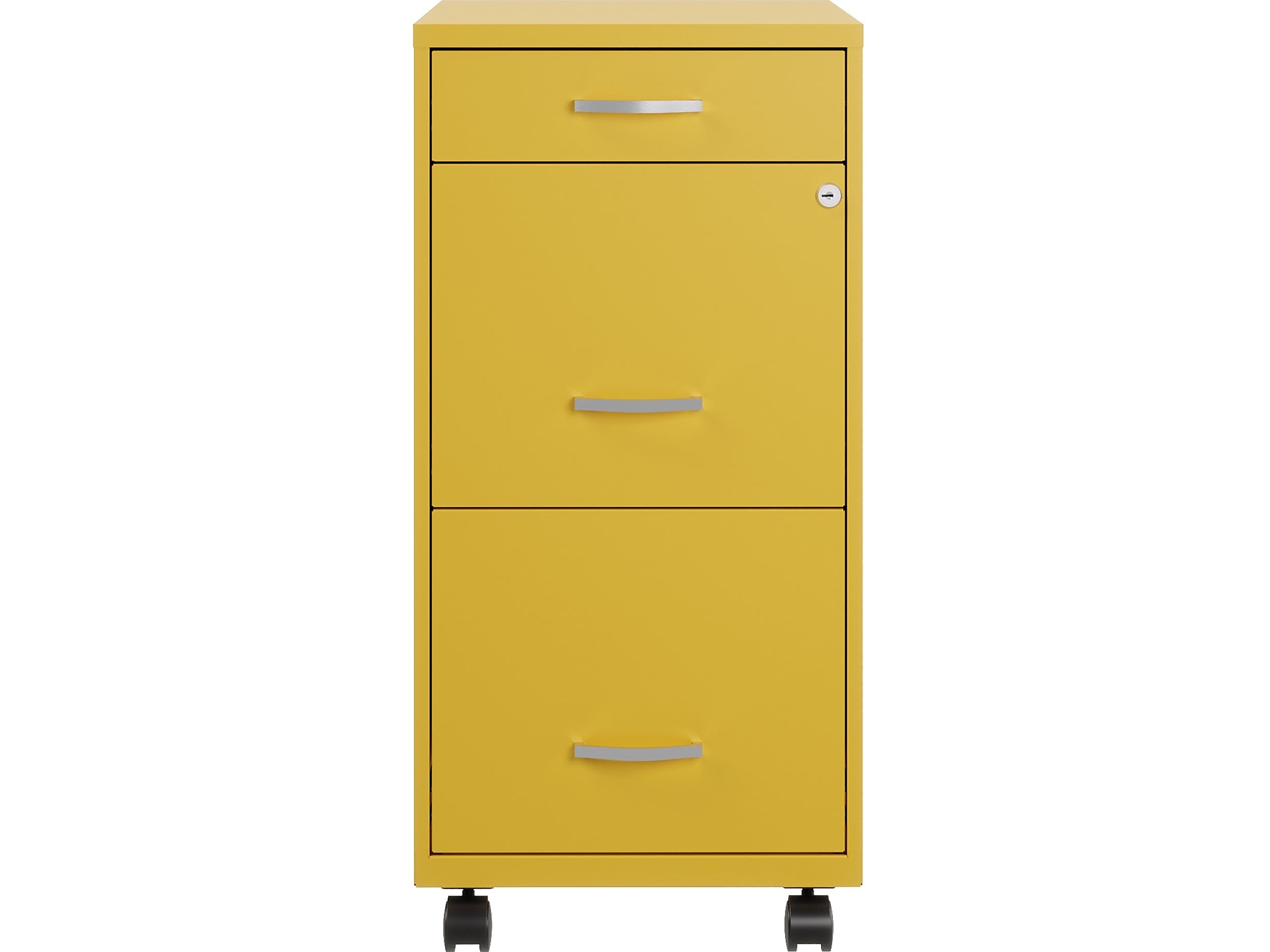 Space Solutions SOHO Organizer 3-Drawer Mobile Vertical File Cabinet, Letter Size, Lockable, Goldfinch (25284)