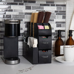 Mind Reader 11-Compartment Coffee Cup and Condiment Organizer, Black, 2/Pack (2CAD01-BLK)