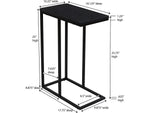 Household Essentials Jamestown 10.25"W x 17.75"D Laminate End Table, Black Oak/Black (8113-1)
