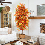 Nearly Natural 9' Autumn Ficus Artificial Fall Tree (T4768)