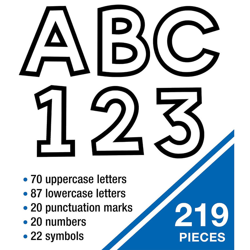 Carson Dellosa 4" Combo Pack EZ Letters and Numbers, White/Black, 219/Pack, 3 Packs/Bundle (CD-130100-3)