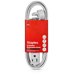 Staples TECH 8' Extension Cord, 3-Outlet, 16 AWG, Gray (ST22131-CC)