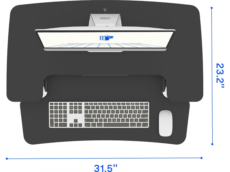 FlexiSpot M7 Series 32"W Manual Rectangular Adjustable Standing Desk Converter, Black (M7-E-32B)
